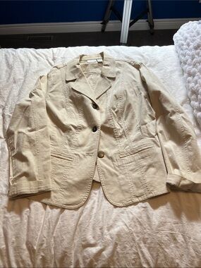 Chico's Cream Cotton Blazer Jacket